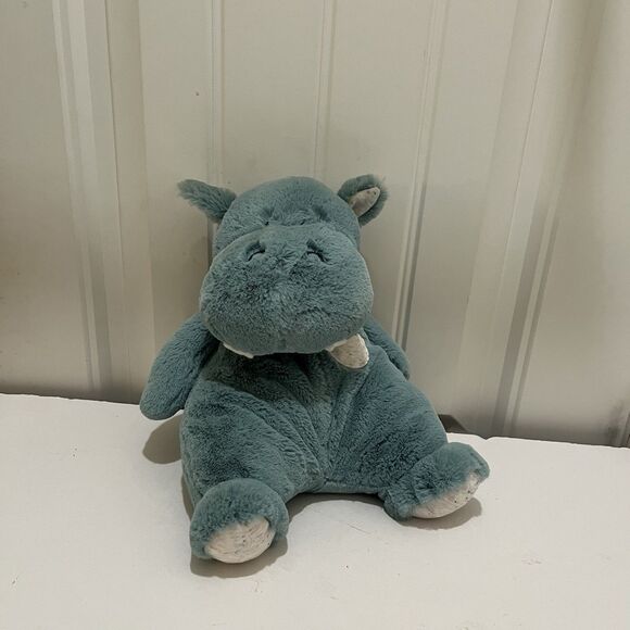 Baby Gund Oh So Snuggly Hippo Plush Floppy Lovey 12" Green Soft Beanie Stuff Toy - Picture 1 of 10